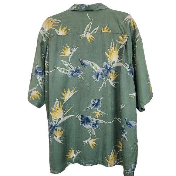 Tommy Bahama Birds of Paradise & Fronds 100% Silk Hawaiian Shirt Beach XL Mens - Picture 2 of 15